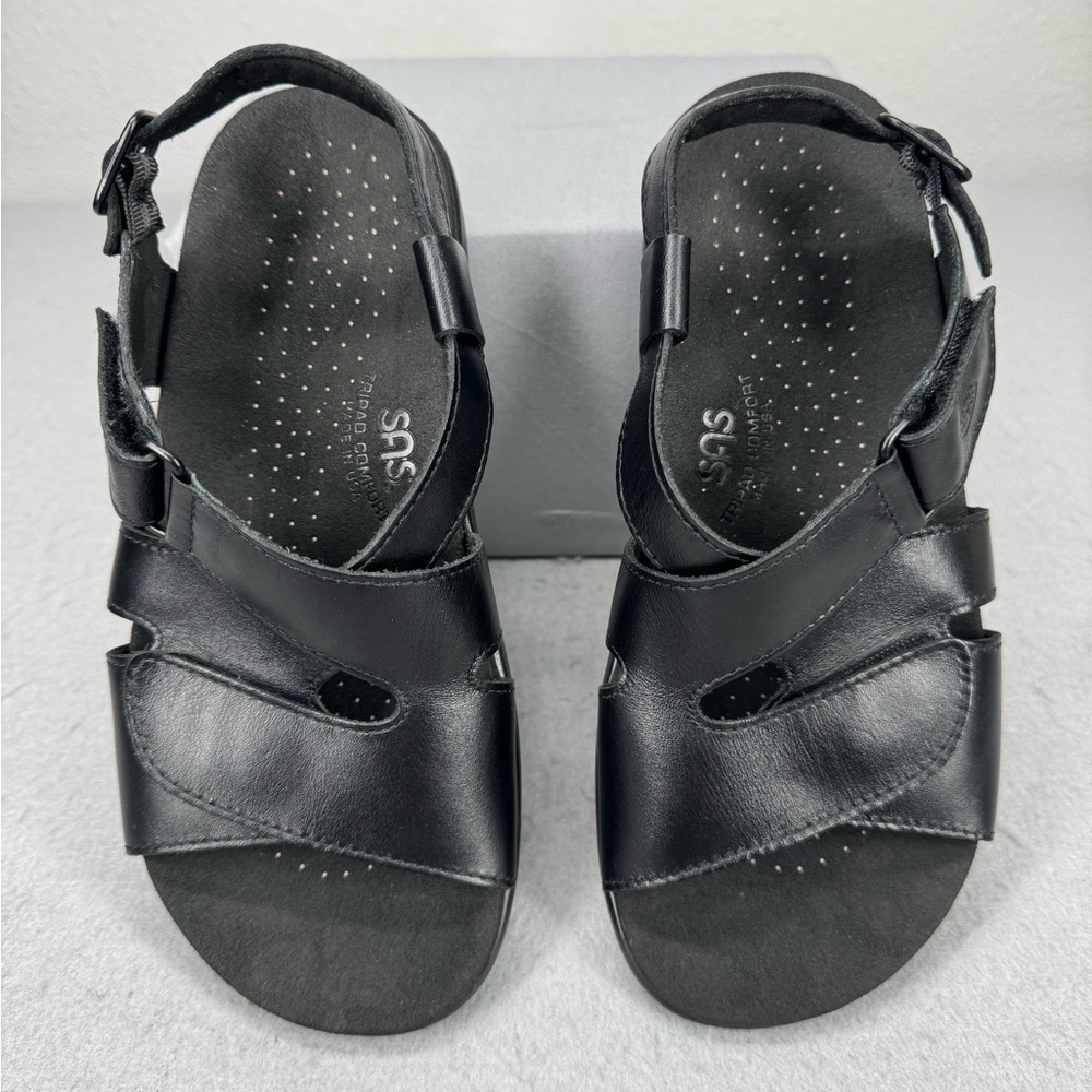 SAS Huggy Cross Strap Sandals 7W Velcro Supportive Orthopedic Walking
